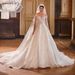 Elegant Handcrafted Wedding Dress With Deep V-Neck & Long Sleeves, Luxurious Polyester Fabric, Floor-Length Gown For Brides_ecoleips.com