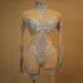 Nude Rhinestone Embellished Turtleneck Long Sleeved Mesh Bodycon Jumpsuit Casual Fashionable Formal Dress_ecoleips.com