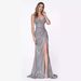 Womens Glitter Spaghetti Strap Floor Length Evening Dress Slimming Elegant For Formal Banquet Party Events_ecoleips.com