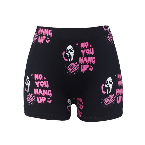 Women's Sleep Bottoms Boxers Shorts Pajamas Black S M L Casual Sports Fitness Cartoon Halloween Print Soft Breathable Comfortabl_ecoleips.com