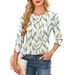 Women's Clothing Loose Casual Printed Five Point Sleeve Round Neck T Shirt Tops For Women_ecoleips.com