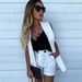 Women's Clothing Sleeveless Vest Suit Jacket Fashionable Temperament Button High Waist Shorts Three Piece Suit_ecoleips.com