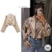 Women’s Clothing Lace Up Two Button V Neck British Style Loose Top Short Cut Long Sleeved Windbreaker Fashionable And Versatile_ecoleips.com