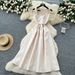 French Light Luxury Celebrity Square Collar Sleeveless Dress Female Summer Bow Waist Slim Temperament Hepburn Style Long Dress_ecoleips.com
