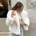 Stylish Women's Faux Fur Coat, Oversized Lapel, Fox Fur Texture Jacket, Available In Multiple Colors, Fluffy And Soft._ecoleips.com