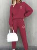 Solid Color Hoodie Set With Threaded Bottom For Men's And Women's Casual Sportswear, Sweatpants And Sweatpants Set_ecoleips.com