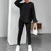 Women's Plus Size Solid Color Knit Sweater & Straight Leg Pants Set – Stylish Casual Outfit For Streetwear & Everyday Wear (0XL-5XL, Multiple Colors)_ecoleips.com