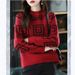 Chunky Geometric Jacquard Knit Sweater - Oversized High Neck Pullover For Women, Fall & Winter Casual Warm Tops_ecoleips.com