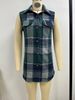 Women's Plaid Sleeveless Vest Loose Fit Autumn Winter Fashion Outerwear New European American Style_ecoleips.com