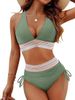 Women's Two-Piece Bikini Swimsuit European American Style Multi Color Tight Fit Swimwear_ecoleips.com