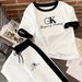 Women's Casual Letter Print T-Shirt And Pants Set Summer Lounge Wear 3/4 Sleeve Side Pockets_ecoleips.com