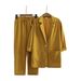 Women's Clothing Large Size Loose Temperament Casual Suit Cotton And Linen Long Sleeve Fashion Solid Color Sports Suit_ecoleips.com