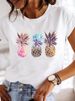 European And American Cross-border Foreign Trade Women's Clothing, Simple Heart-printed Round-neck Short-sleeve T-shirt_ecoleips.com