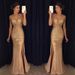 ng2510292 2020 Summer European And American Foreign Trade Cross-Border Slit Gold-Embossed Long Dress Evening Gown New Style_ecoleips.com
