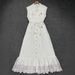 Women's Elegant Sleeveless Long Dress Lace Trimmed Slimming Waist Floral Print Vacation Style Autumn Clothing for Women_ecoleips.com