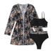Women's Strapless Mesh Swimsuit Cover Up Three Piece Bikini Sexy Beachwear For Spring/Autumn Summer Winter_ecoleips.com