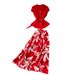 Women's Red Floral Print Two Piece Set Sleeveless Summer Commuting Waist Cinching High End Youthful And Elegant_ecoleips.com
