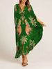 Women's Clothing New Spring V Neck Printed Loose Fashion Dress_ecoleips.com