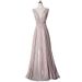 Elegant V-Neck Evening Gown Slim Fit Long Formal Dress For Banquet, Hosting, Party (Champagne Gold) - Sizes XS - XXXL_ecoleips.com