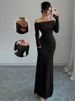 K One Shoulder Fashionable Slim Fit Temperament Socialite Sexy Hip Hugging Dress Women's Clothing_ecoleips.com