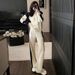 Women's Clothing Autumn Fashionable Stylish Color Matching Hooded Sweatshirt High Waist Straight Pants Two Piece Suit_ecoleips.com