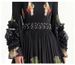 Women's Clothing Spring New Retro Women's Floral Print Dress Beaded Design Black Long Skirt Slimming Elegant Style_ecoleips.com