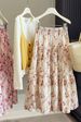 Gentle Floral Skirt Women's Spring And Summer New High Waist Temperament Slim And Thin A-shaped Big Swing Skirt_ecoleips.com