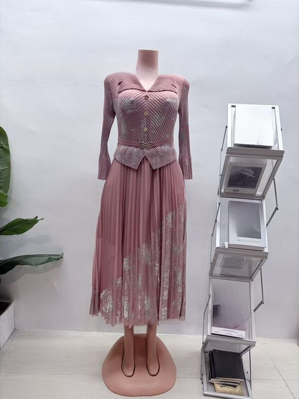 Women's Printed Casual Dress Fashion Suit Collar Pleated New Clothing_ecoleips.com