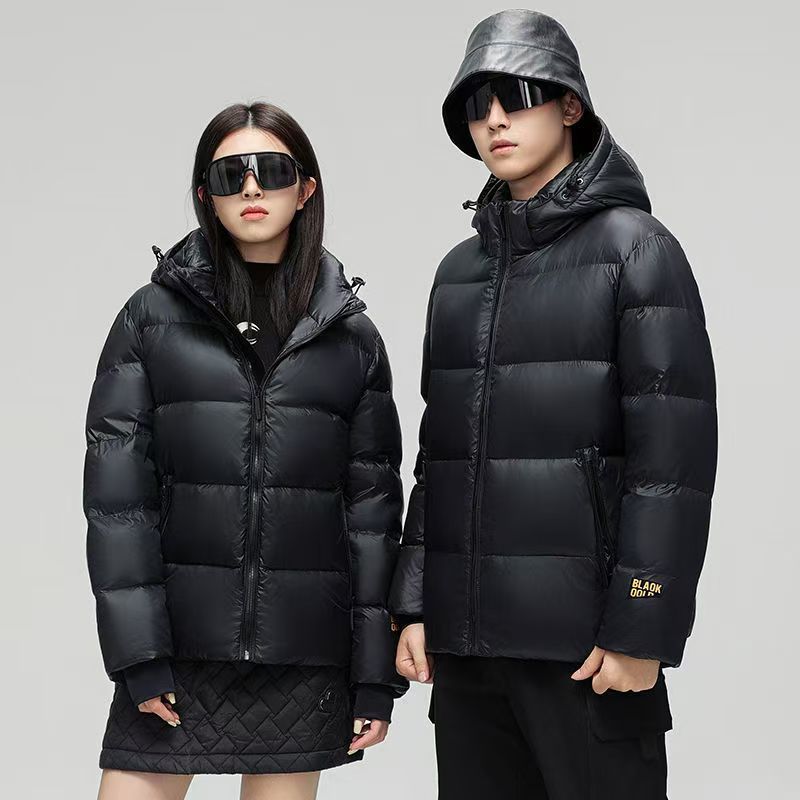"Men's Premium Black Duck Down Jacket – Detachable Hood, Slim Fit, Short-Length Winter Coat (86-90% Fill Power, 4 Sizes, Streetwear Style)"_ecoleips.com