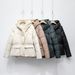 Women's Solid Color Hooded Women's Down Jacket Thickened Short Large Pocket Bread Jacket_ecoleips.com