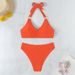 Women's Clothing Halter Neck Steel Ring Sexy Split Swimsuit Female Hot Spring Beach Swimsuit_ecoleips.com