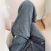 Sparkling Galaxy Blue Flared Jeans For Women - Glitter Narrow Wide Leg Trousers With High Waist & Rhinestone Details_ecoleips.com