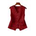 European And American Cross-border Jacquard Vest For Women, 2026 Spring-summer New Style, Elegant Floral V-neck_ecoleips.com