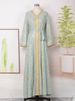 Verve MT170 Dubai Muslim New Style INS Trend Gold Foil Large Robe Fashion V-neck Flared Dress For Women_ecoleips.com