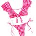 Women's Clothing Exclusive Split Swimsuit Sexy Bikini Girl Plaid Strap Swimsuit Beach Vacation Swimsuit Female_ecoleips.com