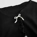 Retro Women's Long Sleeve Knit T-Shirt Black Hollow out Design Bow Hem Split Autumn Clothing for Ladies_ecoleips.com