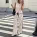 Women's Contrast Color Sleeveless Vest And Drawstring Trousers Set Single-Breasted European American Style Summer Pant Suit_ecoleips.com