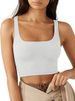 23 Spring New European And American Style Ins Women's Solid Color Fashion Trendy Sexy Ribbed Short Tank Top_ecoleips.com