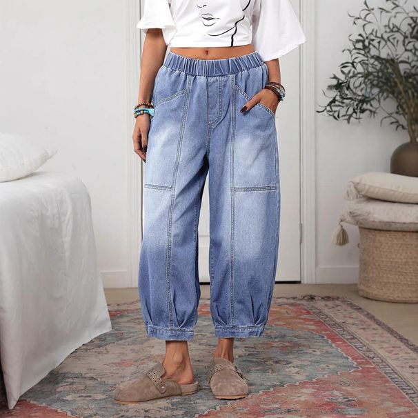 Women's Clothing Women's Loose Casual Jeans Wide Leg Street Style Solid Color Washed Denim Pants For Formal & Casual_ecoleips.com