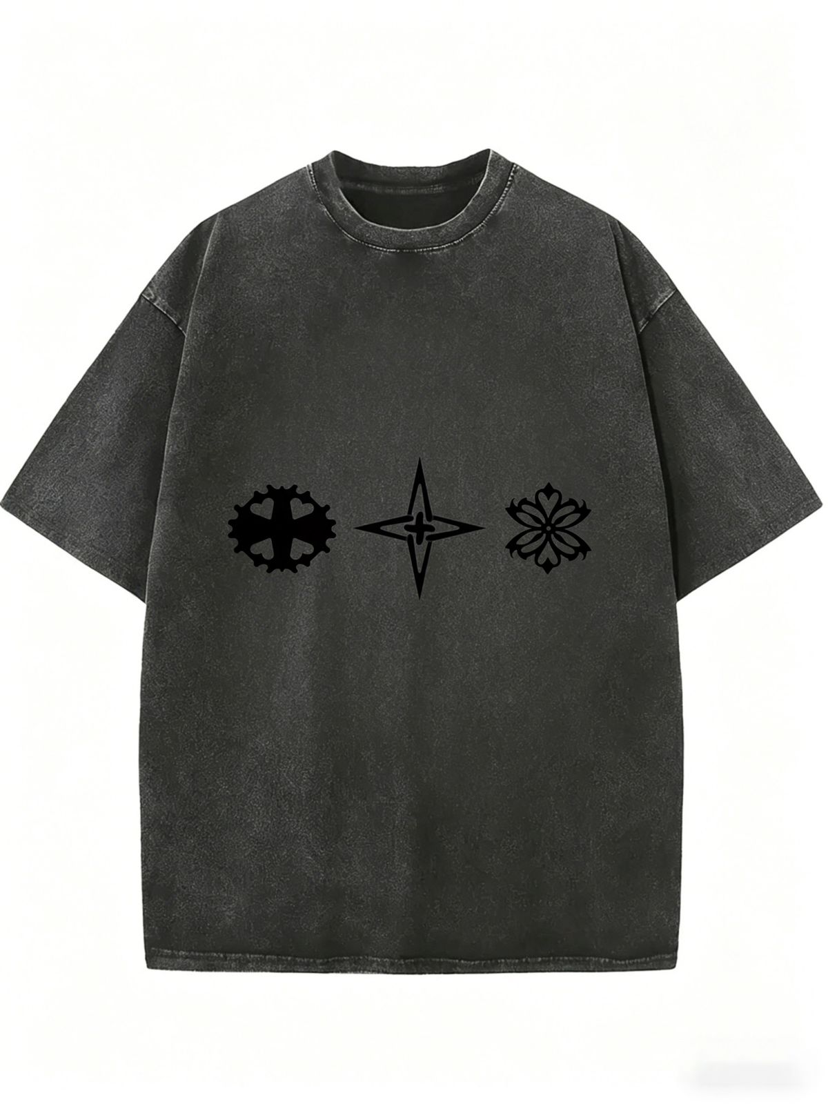 Fashion Oversized Washed T-Shirt, Lightweight Crew Neck Casual Top For Daily Comfort And Easy Matching_ecoleips.com