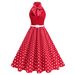Vintage Floral Polka Dot Print Shift Dress With Large Lapel Collar, Sleeveless Midi Dress For Women, Retro Inspired Elegant Daily Wear_ecoleips.com