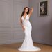 Women's Clothing Sexy Sleeveless Sling Tail Slim Wedding Dress Wedding Dress_ecoleips.com