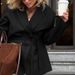 K Women's New Fashion Belt Waist Long Sleeve Suit Coat; Casual Loose Suit Coat_ecoleips.com