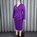 Plus Size V-Neck Long Sleeve Dress – Elegant Rhinestone & Ruffle Evening Gown For Women (0XL-4XL, Purple/Red/Blue)_ecoleips.com