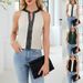 New Women's Clothing Sexy Halterneck Splicing Sequins Fashion Sleeveless Tops For Women_ecoleips.com