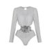 Women's Golden Glossy One Piece Swimsuit Halter Neck Deep V Straps High-End Simple Swimwear For Vacation And Summer_ecoleips.com