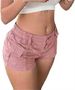 2025s Solid Color Cargo Denim Shorts For Women_ecoleips.com