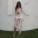 Solid Color Lace Sheer Ruffle V-Neck Flared Sleeve Blouse High Waist Straight Long Skirt Sexy Fashion Set For Women_ecoleips.com