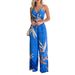 Voya Women's Elegant, Fashionable And Sexy V-neck Printed Vest And Wide Leg Pants Set With Multiple Colors To Choose From_ecoleips.com
