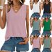 2024 Cross-Border European And American Spring/Summer New V-Neck Sleeveless Eyelet Jacquard Top Casual Vest For_ecoleips.com